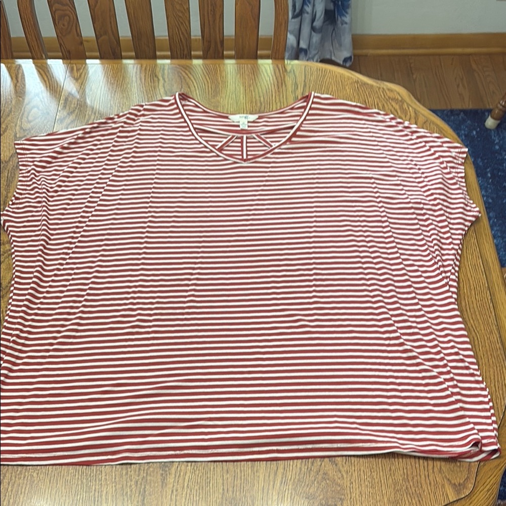 Striped Red and White Women's Top